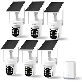 SOLIOM Security Cameras Wireless Outdoor, 6-Camera Solar Security System, 5MP 3K Color Night Vision, Radar Motion Detection, 360° Auto Tracking, No Monthly Fees, 64GB Local Storage in Saudi Arabia