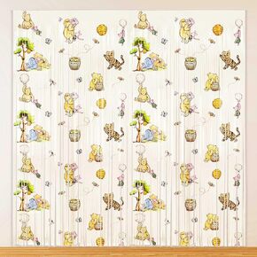 2 Pack Classic Winnie Bear Baby Shower Birthday Decorations, 6.5 X 6.5 ft Neutral Foil Fringe Curtains Photo Backdrop for Gender Reveal 1st Birthday Decorations in Kuwait