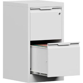 3-Drawer Metal File Cabinet with Lock,Steel Printer Stand with Storage for Home Office,Vertical Filing Cabinet for Legal/Letter/A4 Files,Assembly Required(15''W-3 Drawers,White) in Saudi Arabia