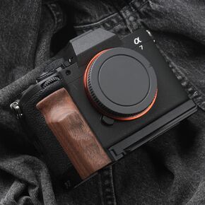 مقبض الكاميرا، متوافق مع Sony a7v A7M5 α7V Alpha 7 Mark V، مقبض خشبي صلب ثمين خاص بالكاميرا، أخاديد أصابع أصلية مضادة للانزلاق، تدفق من الألياف الدقيقة (خشب أسود أفريقي) in Kuwait