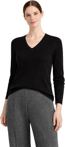 سترة State Cashmere Essential برقبة على شكل حرف V 100% من الكشمير الخالص بأكمام طويلة للنساء in Saudi Arabia