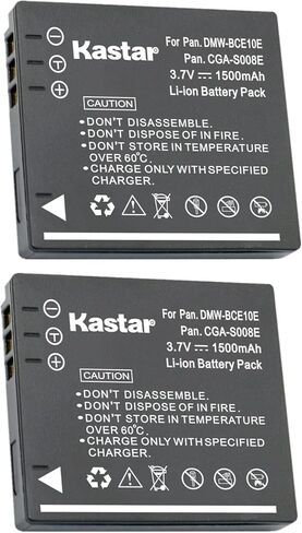 Kastar 3-Pack DMW-BCE10 / CGA-S008 Battery Replacement for Panasonic SDR-S7EG-K, SDR-S7EG-S, SDR-S7K, SDR-S7S, SDR-S9, SDR-S9EG-S, SDR-S10, SDR-S10EB-K, SDR-S10EG-K, SDR-S10EG-S Camera in Kuwait