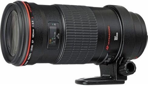 عدسة كانون EF 180 ملم f/3.5L ماكرو USM | ماكرو تليفوتوغرافي احترافي من السلسلة L مع تكبير 1:1 وبصريات متقدمة والتركيز البؤري التلقائي USM من النوع الدائري | للصور القريبة والصور الطبيعية (2539A007) + مجموعة الفلاتر + المزيد in Kuwait