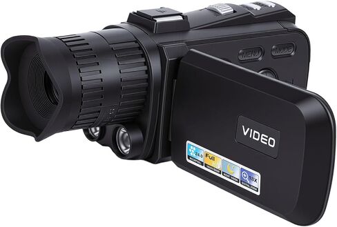 كاميرا فيديو رقمية Yunseity FHD 1080P 24 ميجابكسل، كاميرا فيديو مضادة للاهتزاز 18x مع شاشة قابلة للدوران 3.0 بوصة 270 درجة، للسفر وحفلات الزفاف والمغامرات الخارجية (أحمر) in Saudi Arabia