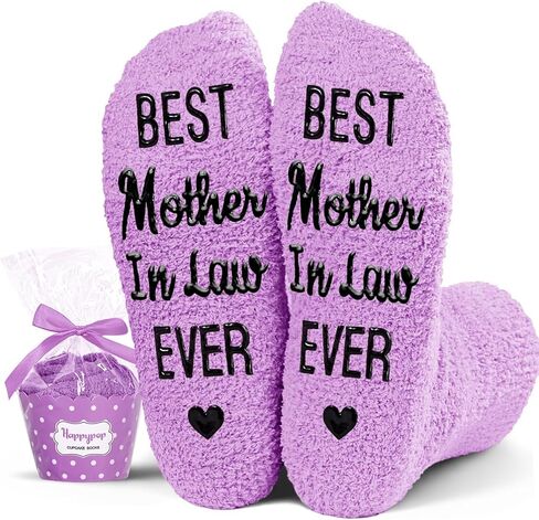 HAPPYPOP Gifts for Mother in Law from Daughter in Law, Funny Mother in Law Gifts, Best Gifts for Mom in Law, Fuzzy Socks for Women in Saudi Arabia