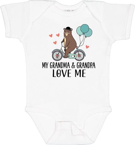 inktastic Grandma Grandpa Love Me Baby Bodysuit in Saudi Arabia