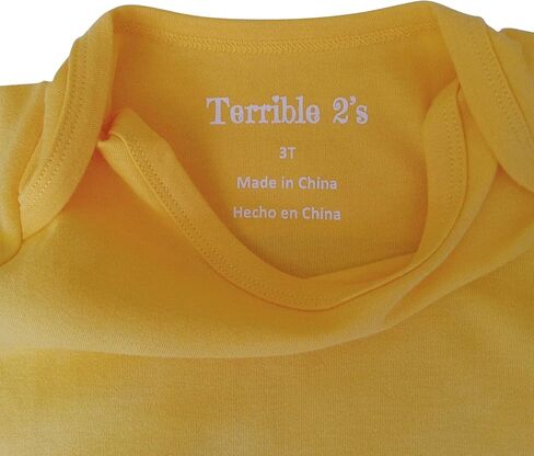 Terrible 2's Toddler Unisex Short-Sleeve Bodysuit in Sizes 2T, 3T, 4T, and 5T in Kuwait