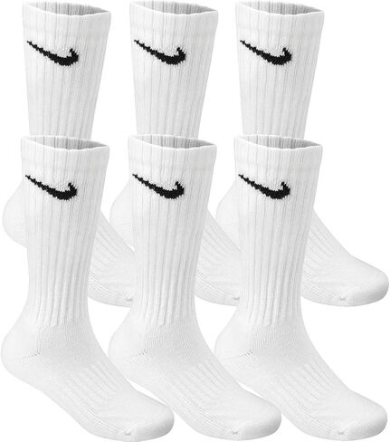 Nike Men/'s Performance Cotton Cushioned Crew Socks, 6 Pair Medium (shoe size 6-8) (White) Six Pack in Saudi Arabia