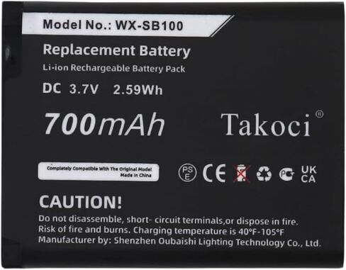 بطارية بديلة KOVHIHAV لباناسونيك Attune II HD3 WX-CH455 WX-ST100 WX-ST300، تناسب الجزء رقم WX-SB100، 3.7V 700mAh / 2.59Wh Li-ion in Kuwait