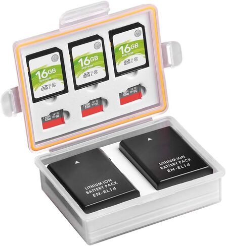 Tectra 2-Pack EN-EL14 EN-EL14a Battery with Battery Storage Case for Nikon D3500, D3400, D3300, D3200, D3100, D5100, D5200, D5300, D5500, D5600, DF, Coolpix P7000, P7100, P7700, P7800 DSLR Cameras in Kuwait