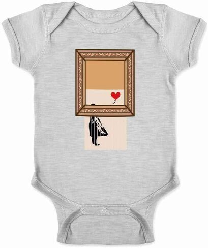 Pop Threads Shredded Banksy Girl With Balloon Funny Art Infant Baby Boy Girl Bodysuit in Saudi Arabia