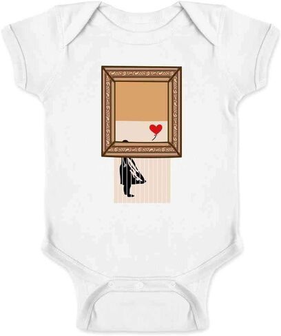Pop Threads Shredded Banksy Girl With Balloon Funny Art Infant Baby Boy Girl Bodysuit in Saudi Arabia