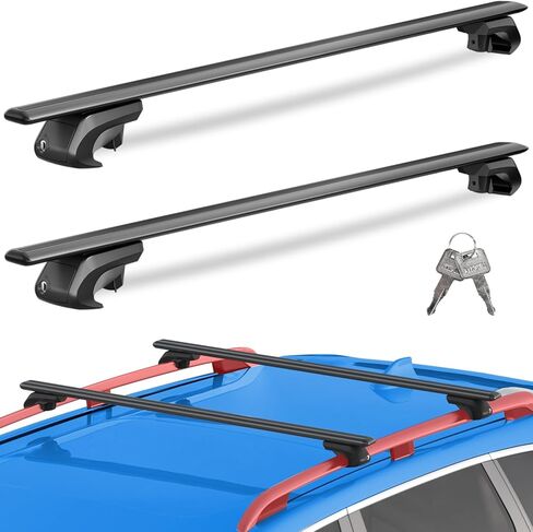 Universal Roof Rack Cross Bars 56" Heavy Duty 260lbs Adjustable Aluminum Crossbars, Lockable Universal Cross Bars That Fit Most Raised Side Rails Vehicles/SUVs (with Gap Design) in Saudi Arabia