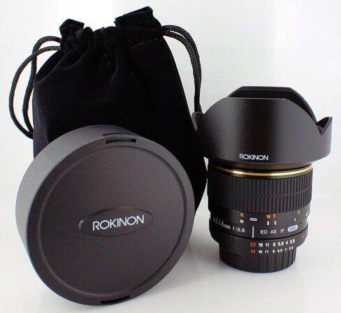 عدسة Rokinon 14 مم f/2.8 IF ED UMC ذات زاوية واسعة جدًا مع شريحة AE مدمجة لنيكون (متجددة) in Kuwait