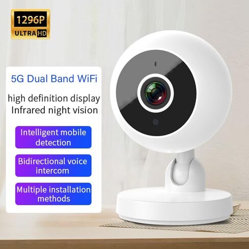 كاميرا أمان داخلية واي فاي مزدوجة النطاق 2.4 جيجا هرتز و5 جيجا هرتز، 1080 بكسل HD 360 درجة إمالة مع التحكم في التطبيق، صوت ثنائي الاتجاه، رؤية ليلية بالأشعة تحت الحمراء، كشف الحركة الذكية، وصلة USB، تخزين SD وسحابي in Kuwait