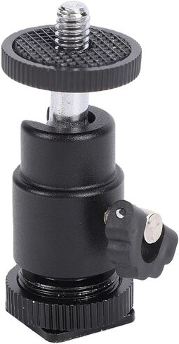 Yunseity Small Ball Head, Aluminum Alloy Camera Mount Ball Head with 1/4 Inch Screw and Hot Shoe Base, for LED Light Flash Photography DSLR Camera Accessories in Kuwait