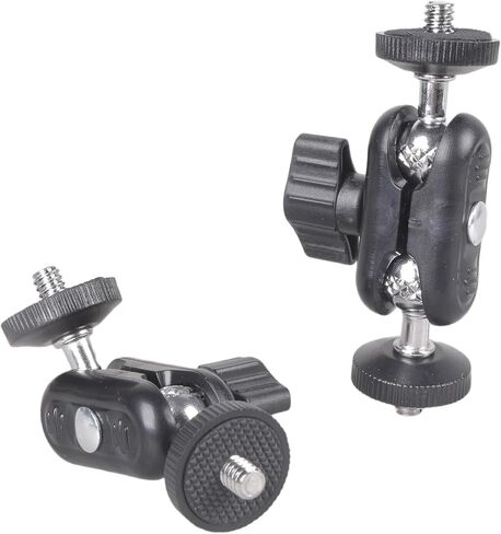 2 Pieces Ballhead Clamp Clip Flexible Magical Arms with 1 / 4inch Male Thread Adapter for Camera Monitor Light Stand Double Ball Head Conjuring Arm in Kuwait