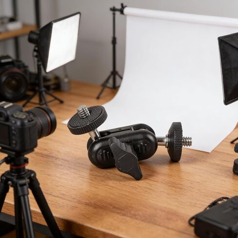 2 Pieces Ballhead Clamp Clip Flexible Magical Arms with 1 / 4inch Male Thread Adapter for Camera Monitor Light Stand Double Ball Head Conjuring Arm in Kuwait
