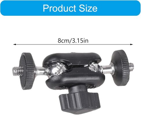 2 Pieces Ballhead Clamp Clip Flexible Magical Arms with 1 / 4inch Male Thread Adapter for Camera Monitor Light Stand Double Ball Head Conjuring Arm in Kuwait