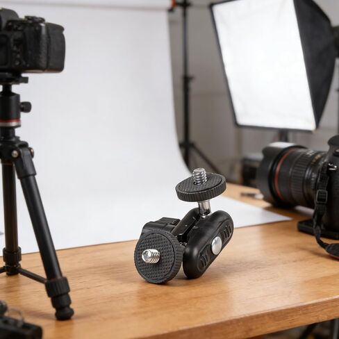 2 Pieces Ballhead Clamp Clip Flexible Magical Arms with 1 / 4inch Male Thread Adapter for Camera Monitor Light Stand Double Ball Head Conjuring Arm in Kuwait