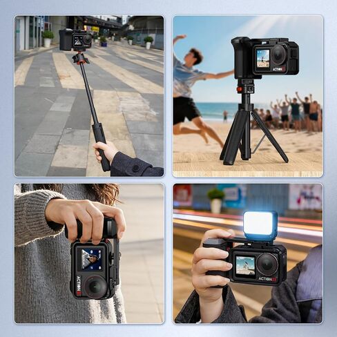 طقم قبضة لـ DJI OSMO Action 5 Pro (للقفص الأصلي)، حامل مقبض توسيع نمط DSLR مع زر مصراع لـ DJI Osmo Action 5 Pro 4 3 ملحقات الكاميرا in Kuwait