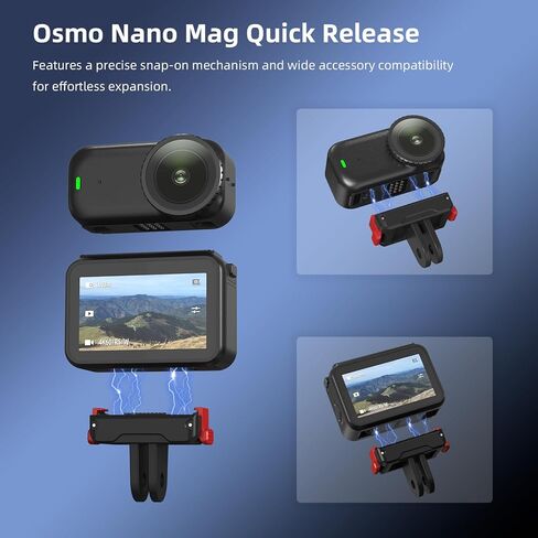 BRDRC 2 Pack Action 6 محول مغناطيسي سريع التحرير لـ DJI Nano، قاعدة توسيع مع محول Go Pro متوافق مع ملحقات DJI Osmo Nano/Action 6 in Kuwait