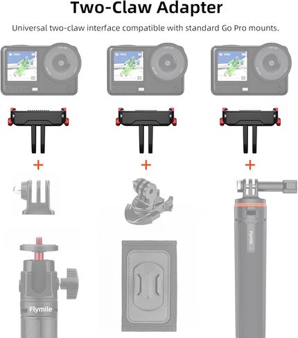 BRDRC 2 Pack Action 6 محول مغناطيسي سريع التحرير لـ DJI Nano، قاعدة توسيع مع محول Go Pro متوافق مع ملحقات DJI Osmo Nano/Action 6 in Kuwait