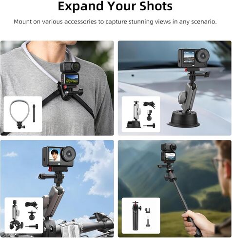 BRDRC 2 Pack Action 6 محول مغناطيسي سريع التحرير لـ DJI Nano، قاعدة توسيع مع محول Go Pro متوافق مع ملحقات DJI Osmo Nano/Action 6 in Kuwait