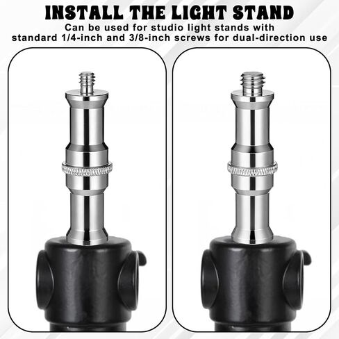 4pcs Standard 1/4 to 3/8 inch Metal Male Convertor Threaded Screw Adapter Tripod Spigot Stud for Studio Light Stand Ball Head Hotshoe/Coldshoe Adapter Flash Holder Wireless Flash Receiver Trigger in Kuwait