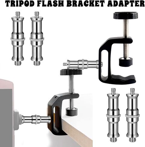 4pcs Standard 1/4 to 3/8 inch Metal Male Convertor Threaded Screw Adapter Tripod Spigot Stud for Studio Light Stand Ball Head Hotshoe/Coldshoe Adapter Flash Holder Wireless Flash Receiver Trigger in Kuwait