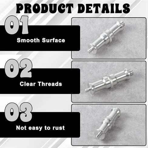 4pcs Standard 1/4 to 3/8 inch Metal Male Convertor Threaded Screw Adapter Tripod Spigot Stud for Studio Light Stand Ball Head Hotshoe/Coldshoe Adapter Flash Holder Wireless Flash Receiver Trigger in Kuwait