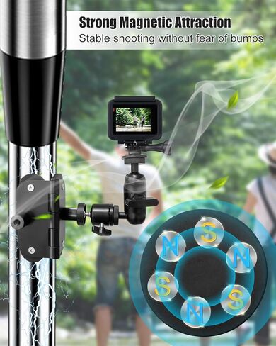 ترقية حامل السياج المغناطيسي المناسب لـ GoPro Mevo Start iPhone وInsta 360، حامل سياج مغناطيسي مرن مناسب لتسجيل البيسبول وألعاب التنس ولجميع الأسطح الحديدية in Kuwait