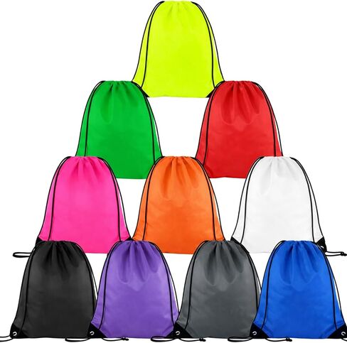 Drawstring Bags Bulk, 60Pcs Durable Cinch Sackpack Gym Bags for Women & Men, 12 Colors, Customizable for Gifts, School, Work & Homeless Care Kits in Saudi Arabia