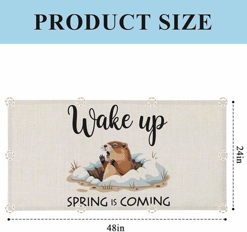 Cartoon Groundhog Fluorescent Light Covers, 4x2 Feet Magnetic Light Filters for Classroom Office, 4 Pcs Wake Up Spring is Coming Country Shades Covers for Ceiling Lights Drop Home Decor in Saudi Arabia