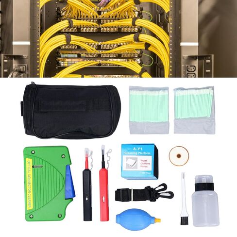 مجموعة أدوات تنظيف الألياف الضوئية من Walfront، 13 في 1 مع صندوق أكثر من 550 مرة وقلم تنظيف أكثر من 800 مرة لموصلات SC FC ST LC MU in Kuwait