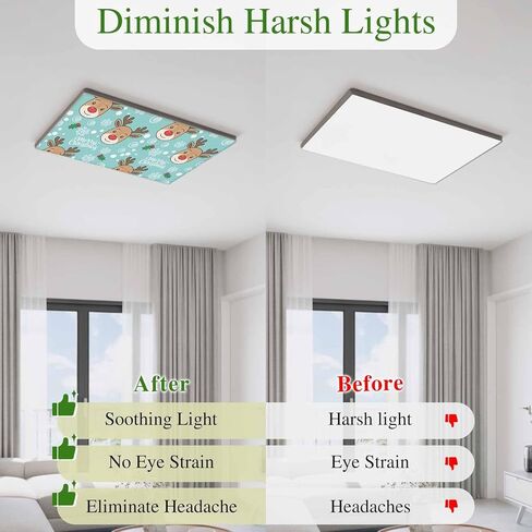 Christmas Blue Fluorescent Light Covers for Ceiling Lights 4x2 feet,1 Pack Magnetic Light Filters for Classroom,Xmas Cute Elk Winter Leaves Cartoon Snowflake Fluorescent Lamp Shade Panel for Office in Saudi Arabia