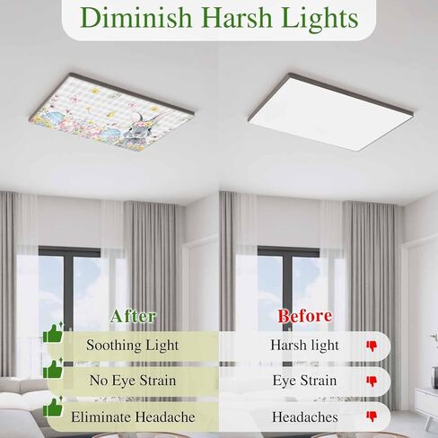 Easter Bunny Fluorescent Light Covers for Ceiling Lights 4x2 feet,2 Pack Magnetic Light Filters for Classroom,Blue Easter Eggs Spring Floral Grey Plaid Fluorescent Lamp Shade Panel for Office School in Saudi Arabia