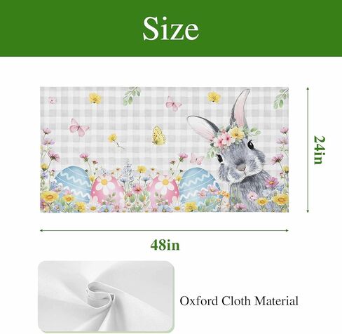 Easter Bunny Fluorescent Light Covers for Ceiling Lights 4x2 feet,2 Pack Magnetic Light Filters for Classroom,Blue Easter Eggs Spring Floral Grey Plaid Fluorescent Lamp Shade Panel for Office School in Saudi Arabia