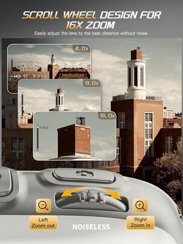 كاميرا رقمية True 4K مع وضع التجميل، وكاميرا تسجيل فيديو بدقة 64 ميجابكسل للمبتدئين، وتكبير/تصغير 16X، ومضادة للاهتزاز والتركيز التلقائي، وبطاقة 32 جيجابايت، وكاميرات محمولة فائقة الصغر 120 جرام للتصوير الفوتوغرافي (أبيض) in Kuwait