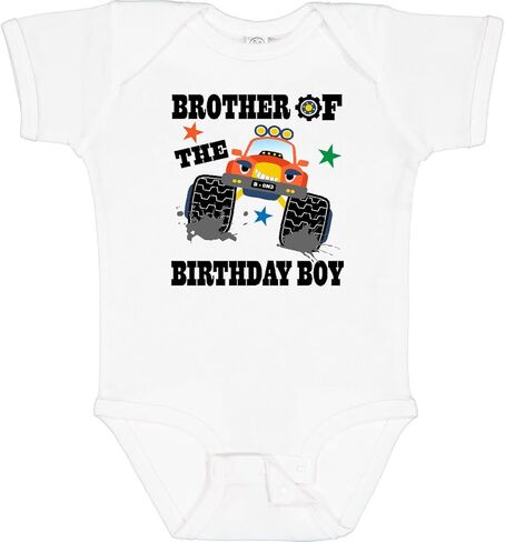 inktastic Brother Of the Birthday Boy Truck Baby Bodysuit in Saudi Arabia