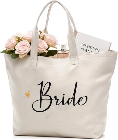 Caraknots Mrs. Bag 2025 Future Mrs Bride Gifts for Wedding Engagement Bachelorette Party Honeymoon Duff Hompts to Bride to tote canvas Cotton Beach Bag Bag bag sthipper and pocket in Kuwait
