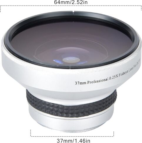 عدسة إضافية فضية قوية 37 مم 0.25X Super Fisheye لعدسات الكاميرا ذات العيار 37 مم، عدسة التصوير الفوتوغرافي للكاميرا، هي لعدسة الكاميرا الافتراضية in Kuwait
