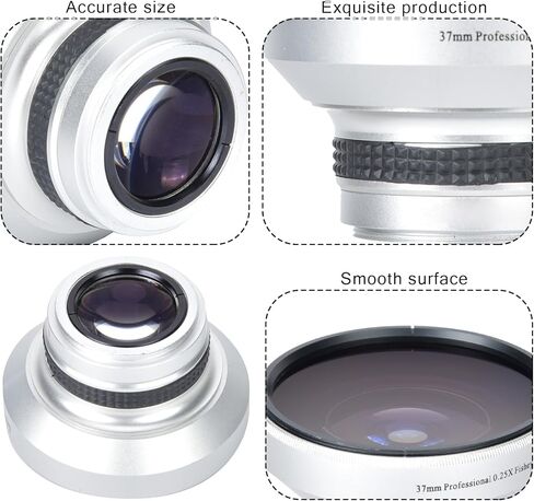عدسة إضافية فضية قوية 37 مم 0.25X Super Fisheye لعدسات الكاميرا ذات العيار 37 مم، عدسة التصوير الفوتوغرافي للكاميرا، هي لعدسة الكاميرا الافتراضية in Kuwait