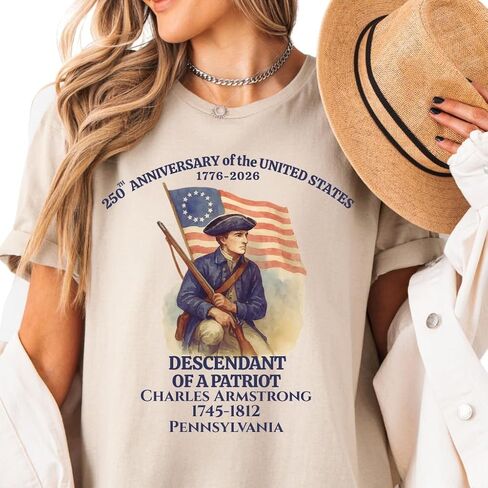 Custom Descendant of a Patriot Shirt, Personalized 250 th Anniversary of Usa Shirt, Daughters of the American Revolution or Sons of the American Revolution Shirt, 4th of July Sweatshirt 1776-2026 in Saudi Arabia