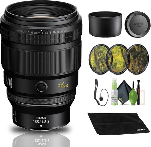عدسة Nikon NIKKOR Z مقاس 135 مم وببؤرة f/1.8 S Plena (20123) + طقم مرشح + حافظة للغطاء + طقم تنظيف in Kuwait