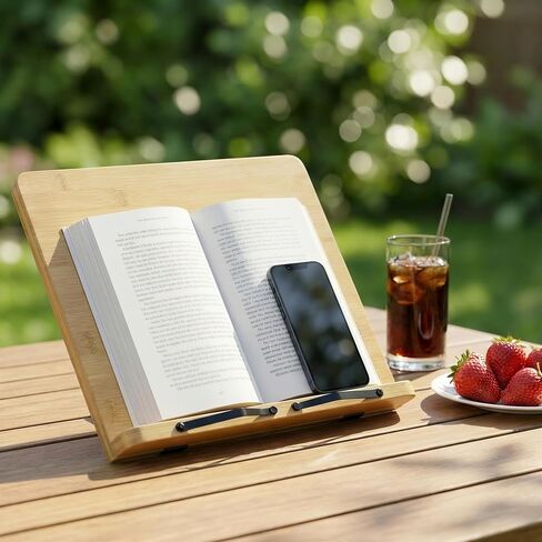 مجموعة واحدة من حامل الكتب الخشبي، حامل قوي للكتب المدرسية والكتاب المقدس مع مشابك للصفحات، حامل موسيقى قابل للطي على الطاولة للقراءة والطبخ ودعم الوسادة in Saudi Arabia