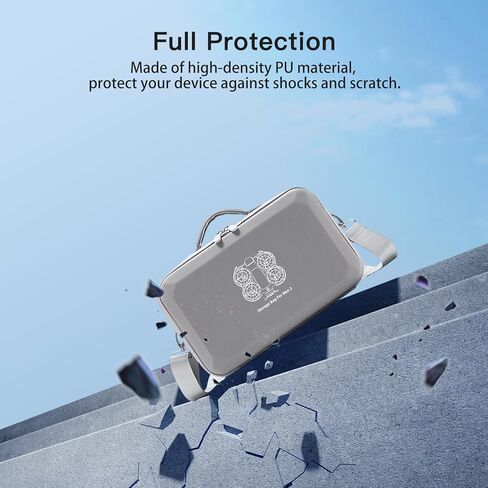 حقيبة حمل لجهاز DJI Neo 2، هيكل صلب من البولي يوريثان مع حزام كتف، متوافق مع DJI Neo 2 وملحقات الطائرات بدون طيار، بطانة ناعمة، مع جيب شبكي، رمادي in Kuwait