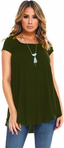 Isaac Liev Women's Tunic Top – 3 Pack Casual 3/4 Sleeve Basic Blouses T Shirts Tops Tee Dressy shirt Loose Fit T-shirt Tunics in Saudi Arabia