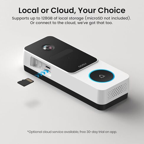 كاميرات مراقبة لاسلكية خارجية Aosu T2 Ultra 4K تعمل بالطاقة الشمسية مكونة من 4 كاميرات + كاميرا جرس باب لاسلكية 2k مع رنين بدون رسوم اشتراك in Kuwait