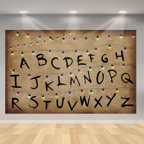 5x3Ft مخيف ريفي الأبجدية خلفية أضواء ملونة الرجعية لمبات خلفية لشخص غريب تحت عنوان كابينة عرض الصور الجماعية الدعامة in Kuwait